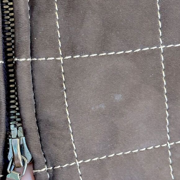 Vintage Handmade LUCIANO BARBERA Brown Nubuck Leather Quilted Full Zip Vest 54 - Picture 11 of 11